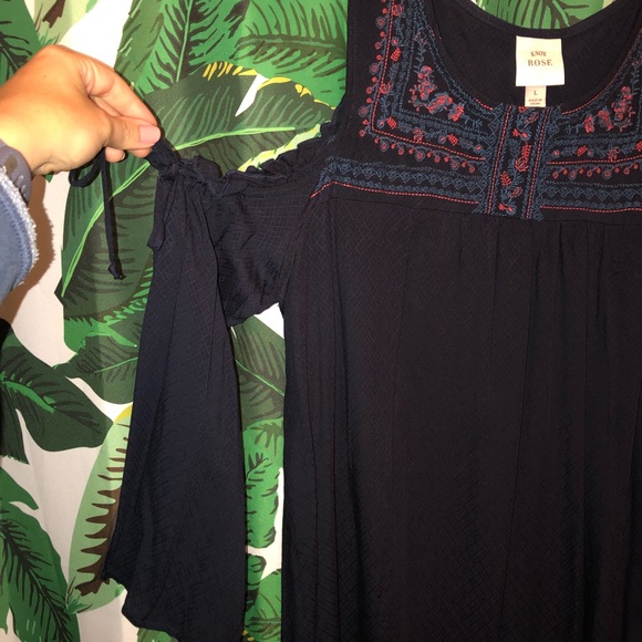 Navy “Cold Shoulder” Dress - Picture 2 of 4